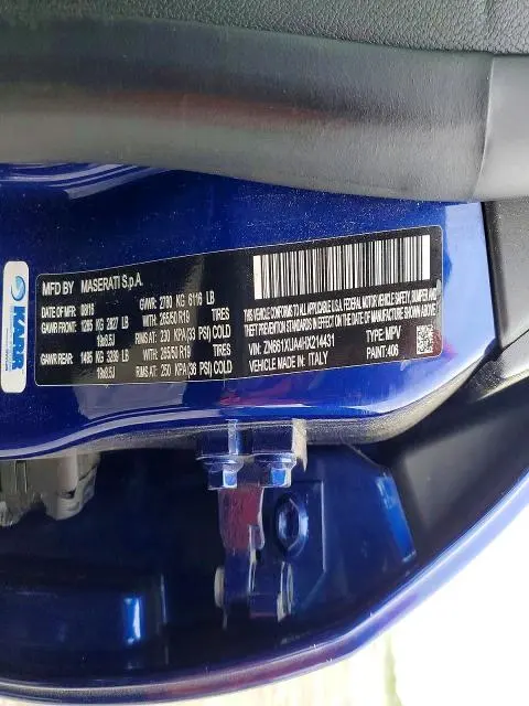 MASERATI ALL OTHER 2017 VIN ZN661XUA4HX214431
