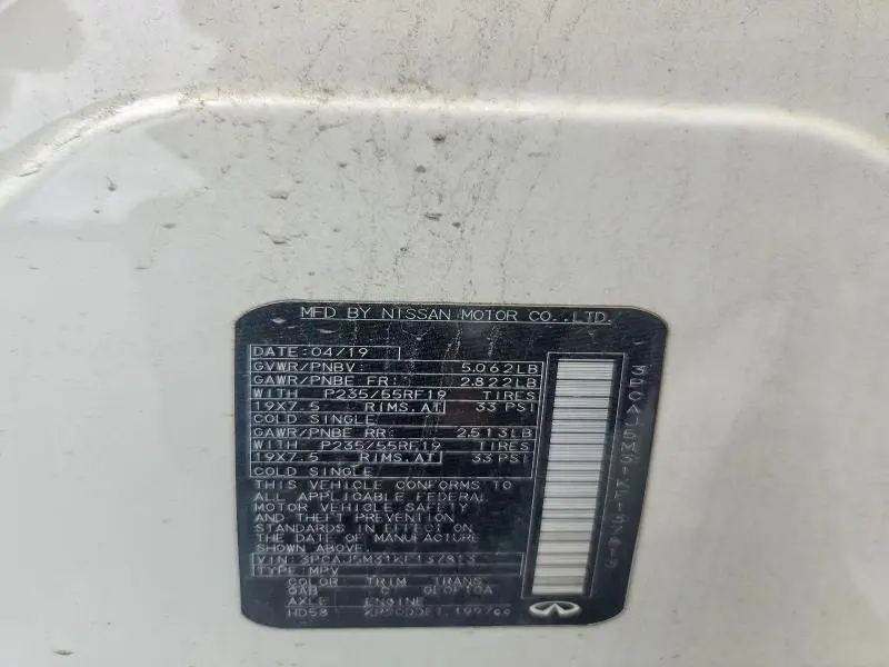 INFINITI QX50 2019 VIN 3PCAJ5M31KF137813
