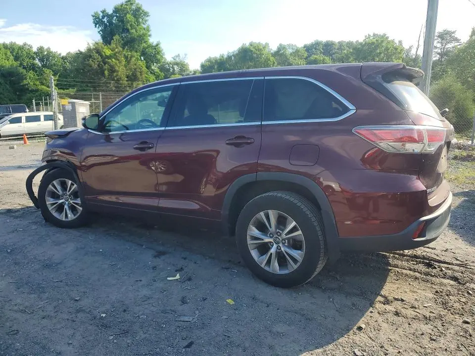 TOYOTA HIGHLANDER 2016 VIN 5TDBKRFH9GS337679