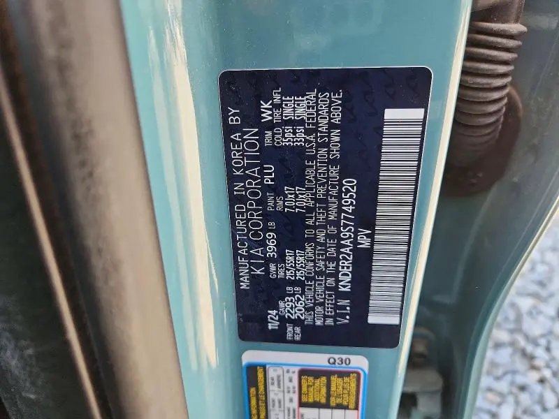 KIA SELTOS 2025 VIN KNDER2AA9S7749520