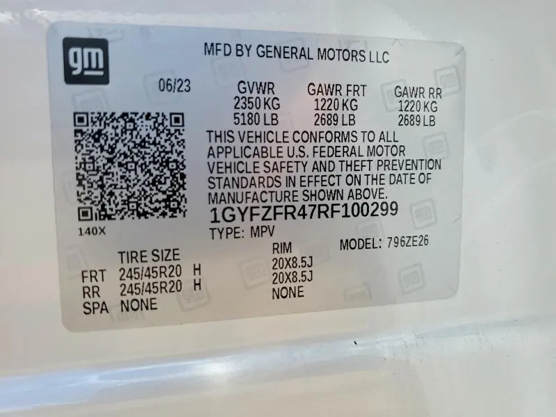 CADILLAC XT4 2024 VIN 1GYFZFR47RF100299