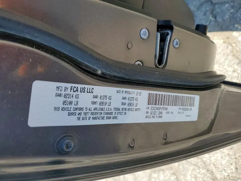 CHRYSLER 300 2015 VIN 2C3CCAAG0FH797008