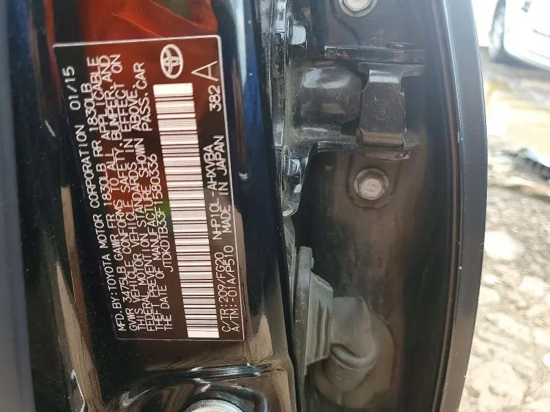 TOYOTA PRIUS 2015 VIN JTDKDTB33F1580336