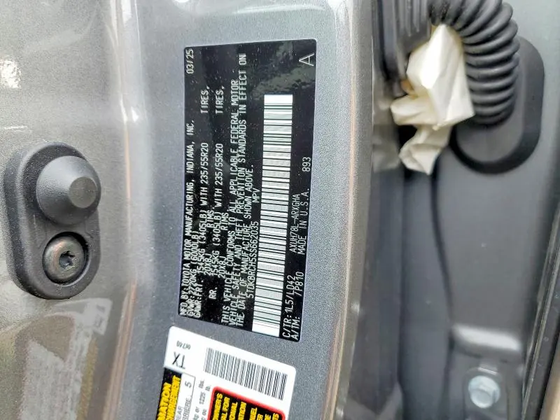 TOYOTA HIGHLANDER 2025 VIN 5TDKBRCH5SS662035