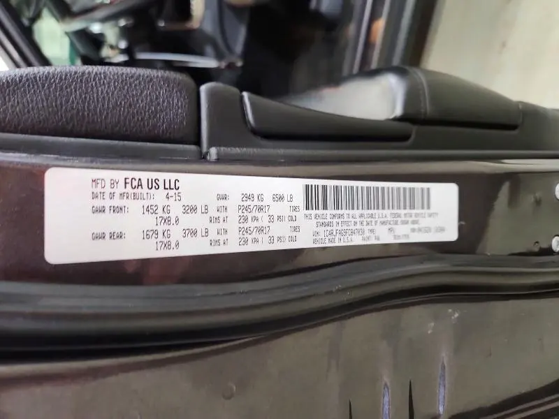 JEEP CHEROKEE 2015 VIN 1C4RJFAG9FC847030