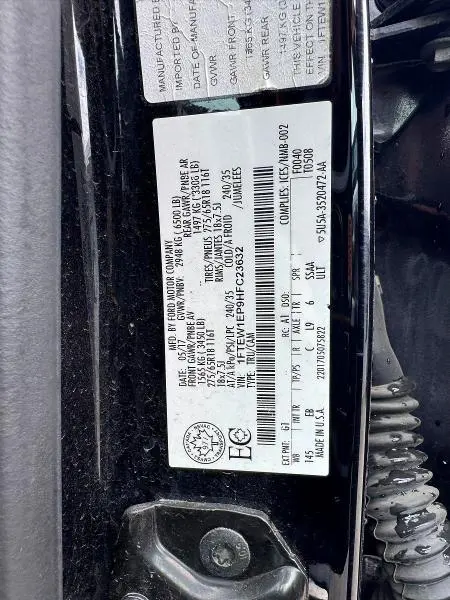 FORD F150 2017 VIN 1FTEW1EP9HFC23632