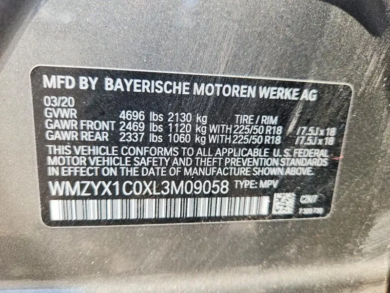 MINI COOPER 2020 VIN WMZYX1C0XL3M09058