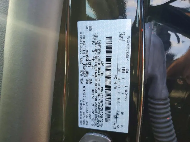 LINCOLN CORSAIR 2024 VIN 5LMCJ1DA3RUL23704