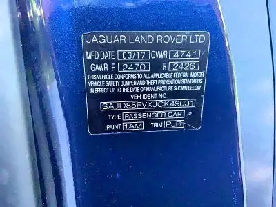 JAGUAR F-TYPE 2018 VIN SAJD85FVXJCK49031