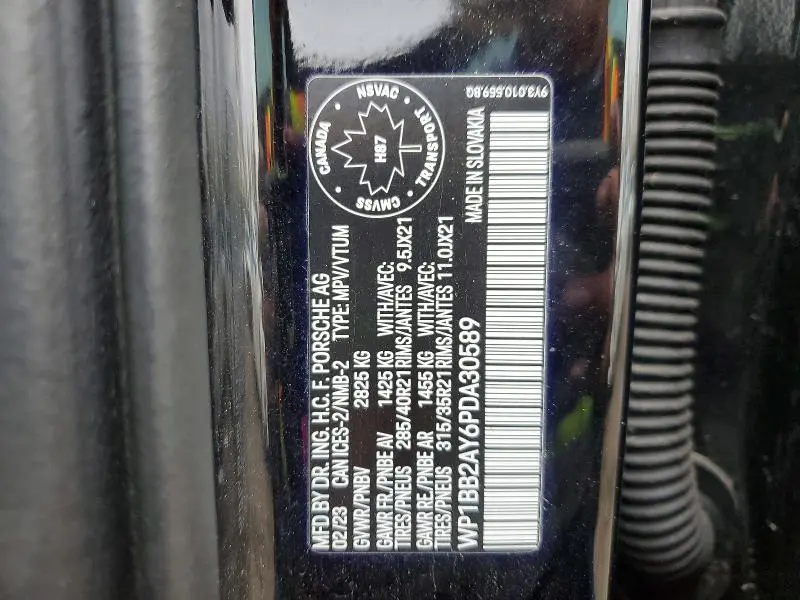 PORSCHE CAYENNE 2023 VIN WP1BB2AY6PDA30589