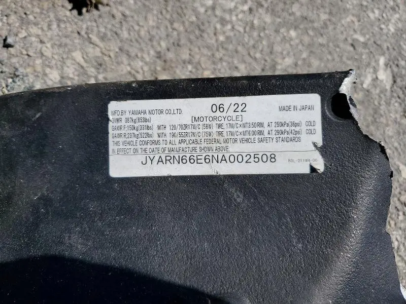 YAMAHA YZF1000 2022