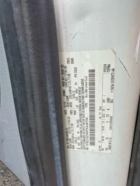 FORD TRANSIT 2015 VIN 1FBZX2ZM0FKA38754