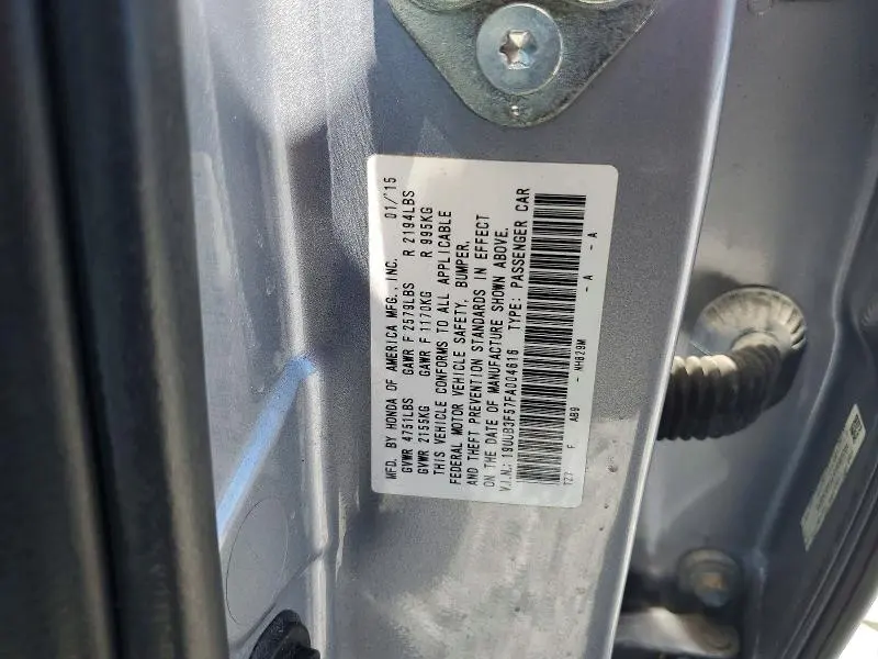 ACURA TLX 2015 VIN 19UUB3F57FA004616