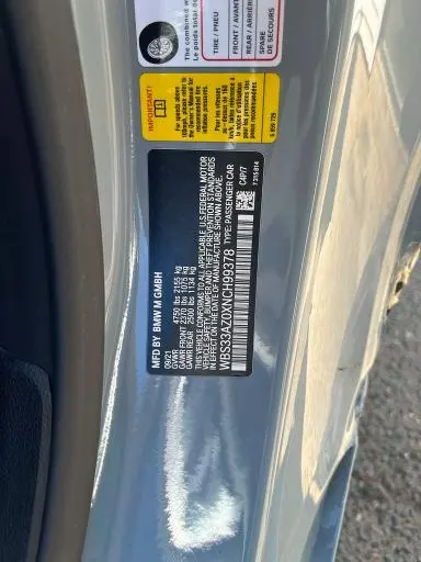 BMW M4 2022 VIN WBS33AZ0XNCH99378