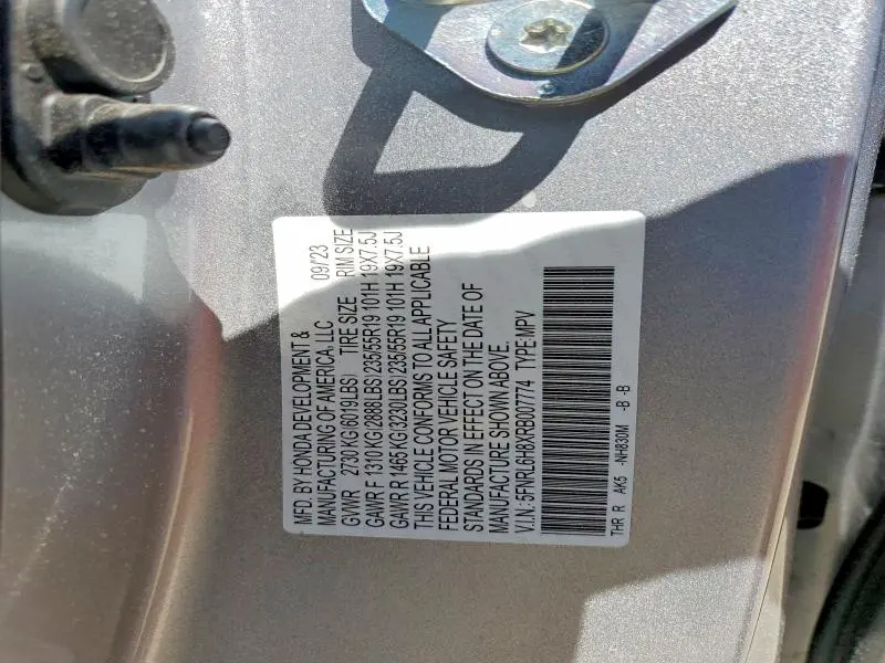 HONDA ODYSSEY 2024 VIN 5FNRL6H8XRB007774